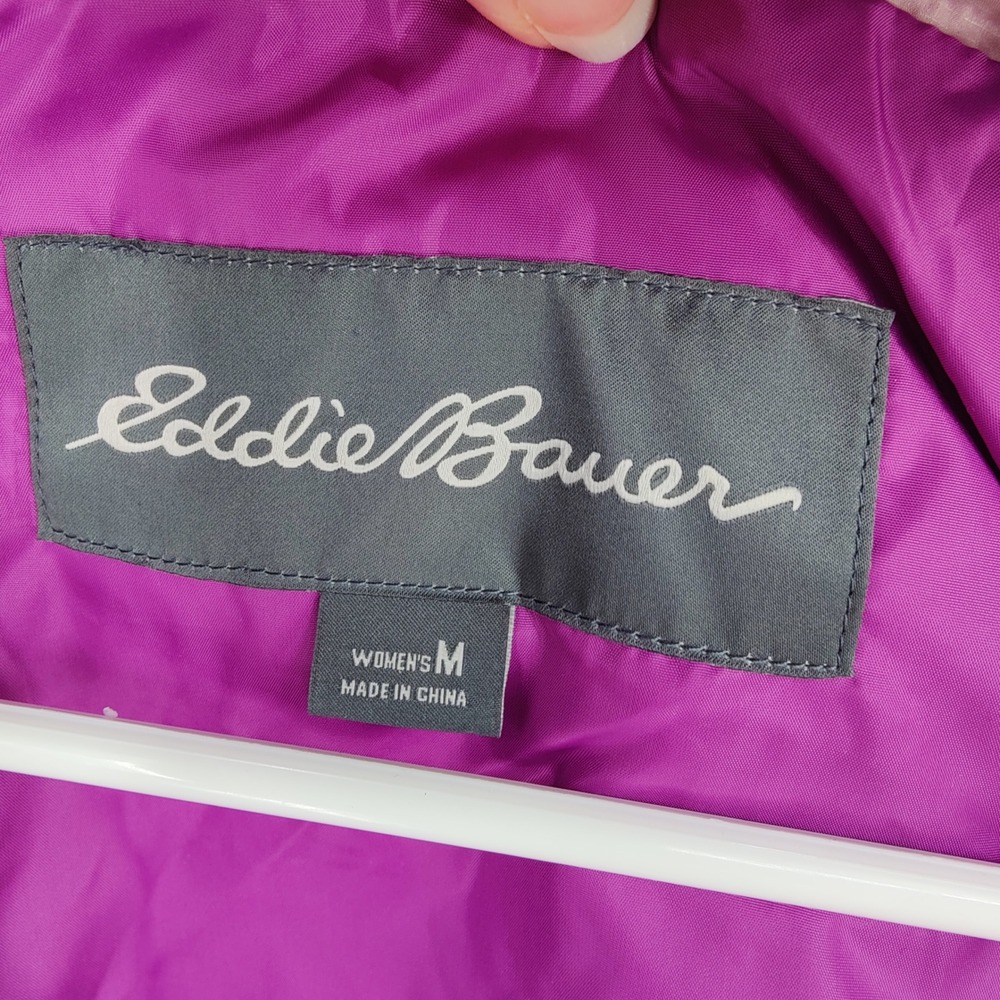 Eddie Bauer Womens Gorpcore Quilted Outdoor Down Puffer Vest M Lavender Hood - Picture 6 of 16